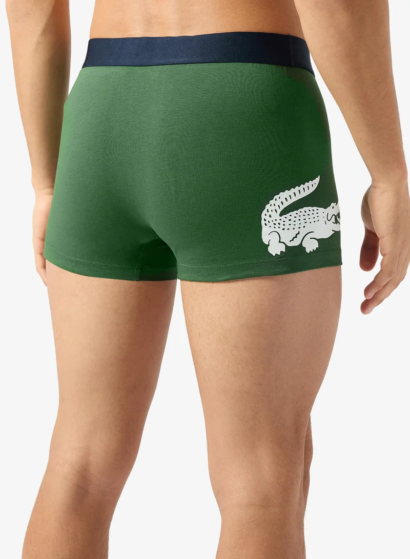 LACOSTE  3-Pack Printed Stretch Cotton Trunks for Men | Best Price UAE